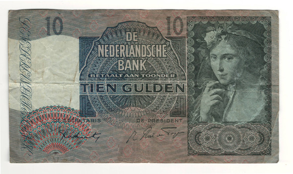 Netherlands: 1942 10 Gulden Banknote P-56